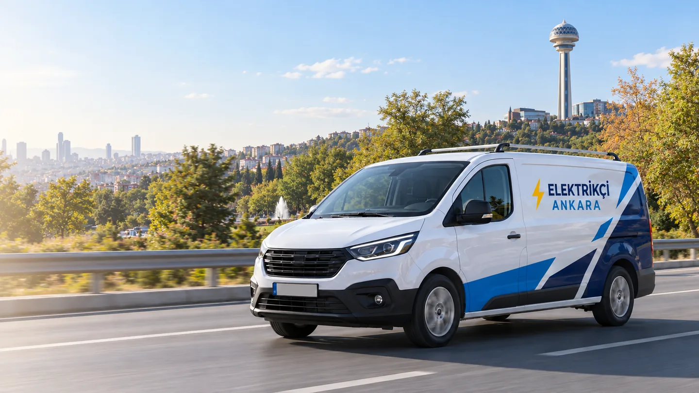 Çankaya çevresinden esinlenen elektrik teknik servis aracı; yapay zekâyla üretilmiş temsili görsel