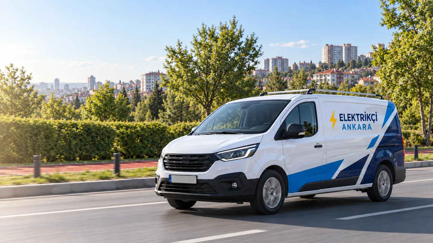 Yenimahalle çevresinden esinlenen elektrik teknik servis aracı; yapay zekâyla üretilmiş temsili görsel