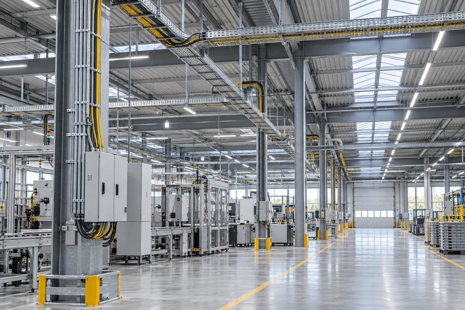 Endüstriyel bir tesiste elektrik altyapısı